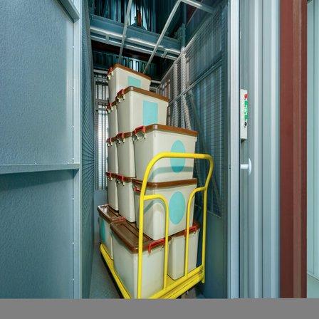 A heavy-duty lift designed to transport goods and materials between floors.